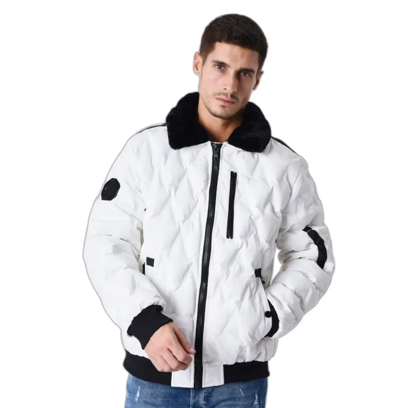 Image of Project X Paris Furry aviator collarPuffer Jacket Project X Paris Blanc Male XL