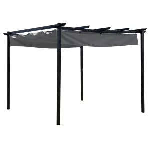 Image of Charles Bentley 3 x 3m Steel Pergola Gazebo - Grey