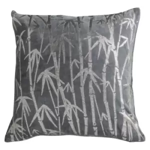 Image of Gallery Direct Bamboo Palm Metallic Cushion Grey