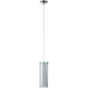 Image of Pendant Ceiling Light Satin Nickel Black White Smoked Opal Matt Bulb E27 1x60W