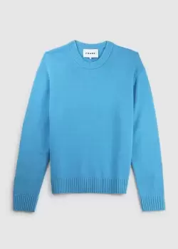 Image of Frame Mens Cashmere Crewneck Sweatshirt In Bright Blue