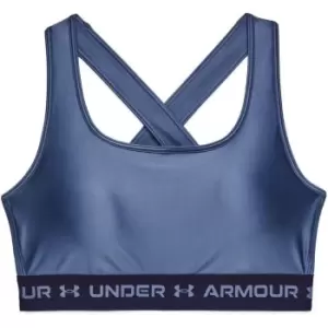 Image of Under Armour Crossback Matte/Shiny Sports Bra Womens - Blue