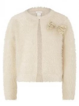 Image of Monsoon Girls Fluffy Knitted Cardi - Ivory