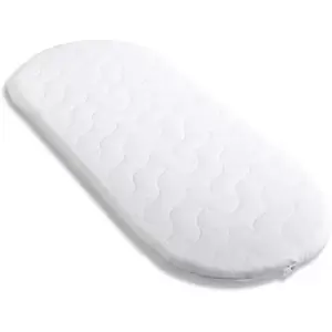 Image of Quilted Microfibre Palm Moses Basket/Noah Pod Mattress - White - Clair De Lune