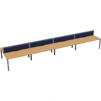 Image of 10 Person Double Bench Desk 1200X780MM Each - Silver/Oak
