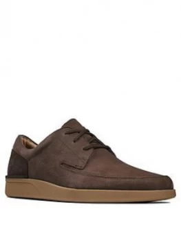 Image of Clarks Oakland Craft Nubuck Shoes - Dark Brown
