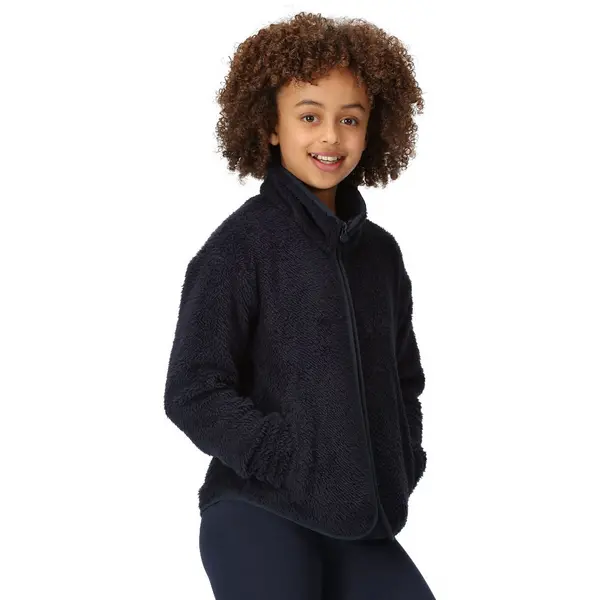 Image of Regatta Girls Kallye II Full Zip Borg Jacket 13 Years - Chest 79-83cm (Height 153-158cm) NAVY RKA401G-540-13