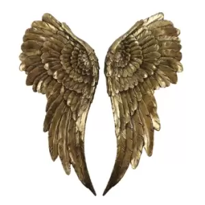 Image of Antique Gold Large Pair of Hanging Guardian Angel Wings