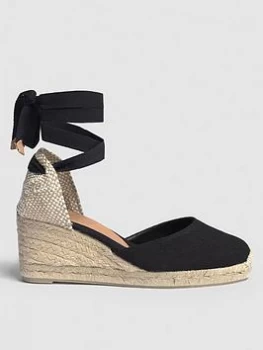 Image of Castaner Carina 6Cm Mid Wedge - Black/Natural