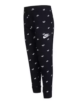 Image of Nike Kids Boys AOP Club Seasonal Jogging Bottoms - Black, Size 2-3 Years