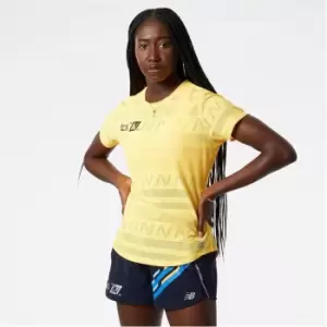 Image of New Balance London Edition Q Speed Jacquard Ladies T Shirt - Orange