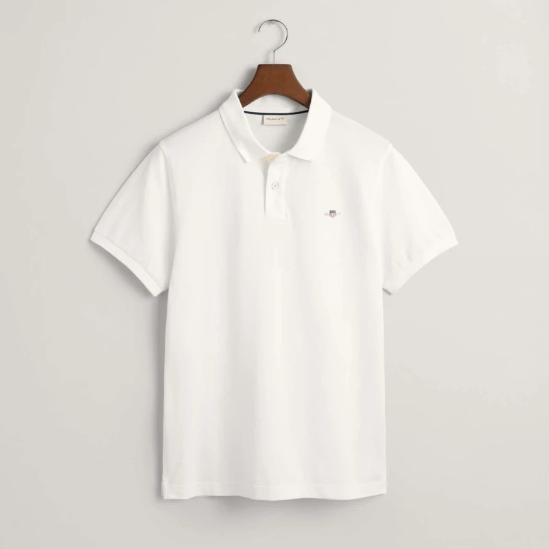 Image of Gant Embroidered Archive Shield Polo Shirt - White White S