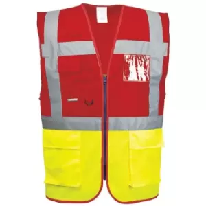 Image of Portwest C276YREM - sz M Paris Executive Vest - Yellow/Red - Yellow/Red