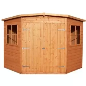 Image of Shire Murrow 10X10 Pent Dip Treated Shiplap Honey Brown Wooden Shed With Floor