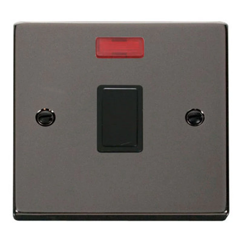 Image of SE Home Black Nickel 1 Gang 20A DP Switch With Neon Black