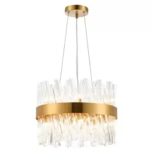 Image of Luminosa Kalih 10 Light G9, Ceiling Pendant Round, Brass, Clear