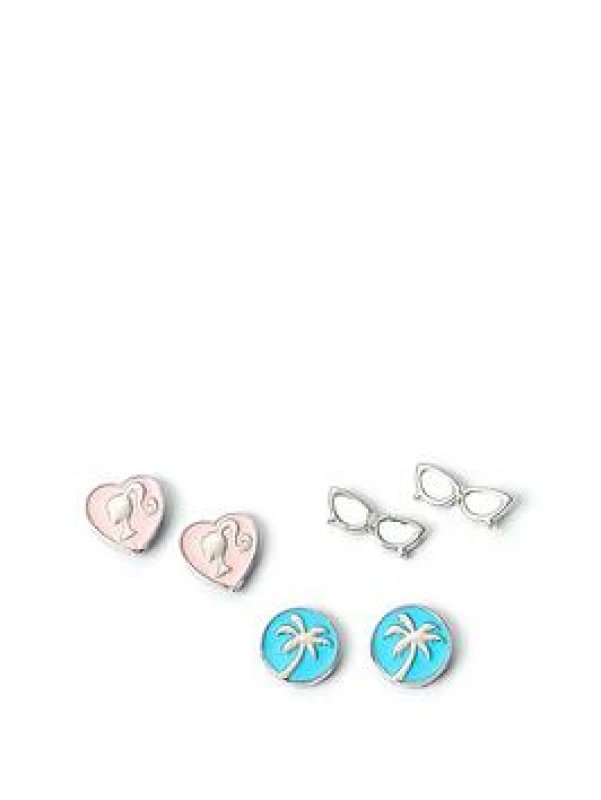 Image of Barbie Silhouette, Palm Tree & Glasses Stud Earrings Set