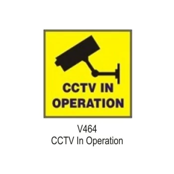 Image of Outdoor Vinyl Sticker - Yellow - Cctv In Operation - V464 - Castle Promotions