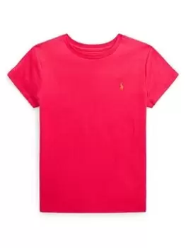 Image of Ralph Lauren Girls Classic Short Sleeve T-Shirt - Bright Pink, Bright Pink, Size Age: 7 Years=S, Women