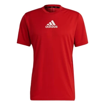Image of adidas Designed to Move Sport 3-Stripes Tee Mens - Red