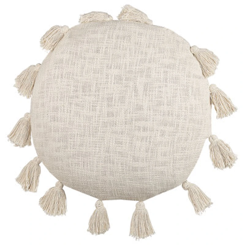 Image of Beliani Throw Cushion Madia Cotton 45 X 45cm Light Beige Solid