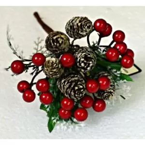 Image of PMS Luxury Cone & Red Berry Pick Floristry Flower Bouquet Arranging