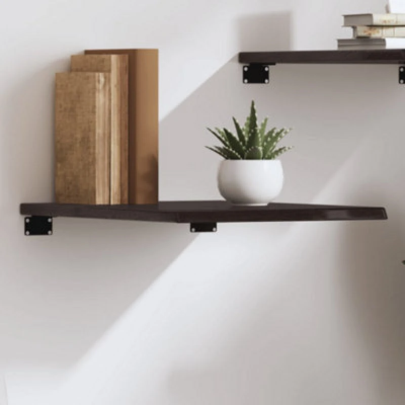 Image of Vidaxl Wall Shelf Dark Grey 40X50X2cm Treated Solid Wood Oak, Brown 363752