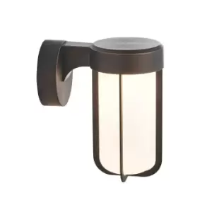 Image of Brushed Bronze Outdoor Wall Light & Frosted Glass Shade IP44 Rated 8W LED Module