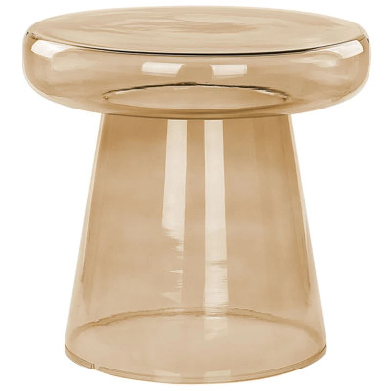 Image of Beliani Side Table Caldera Glass Golden Brown