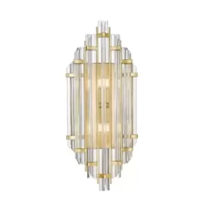 Image of Alexandria Wall Lamp, Gold, Glass, 2x G11