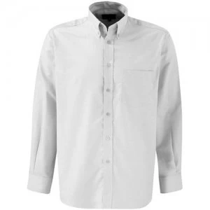 Image of Dickies Mens Oxford Weave Long Sleeve Shirt White Size 16