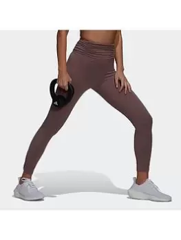 Image of Adidas Yoga Studio Gathered 7/8 Tights - Brown