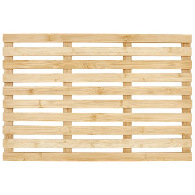 Image of Beliani Bath Mat Bartow Light Brown 53 X 36cm Bamboo Wood