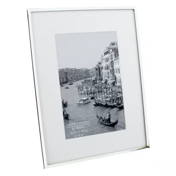Image of 4" x 6" - Impressions Silver Plated White Mount Photo Frame