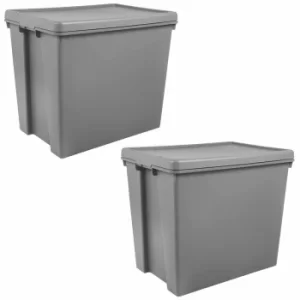 Image of Wham Bam Recycled Storage Boxes 92 Litre Pack of 2 Grey