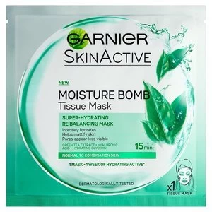 Image of Garnier Moisture Bomb Green Tea Hydrating Face Sheet Mask