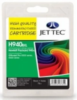 Image of HP940XL C4906AE Black Remanufactured Ink Cartridge by JetTec H940BXL