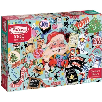 Image of Falcon Contemporary Christmas Wishes Jigsaw Puzzle - 1000 Pieces
