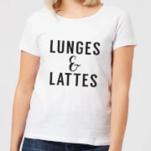 Image of Lunges and Lattes Womens T-Shirt - White - 4XL