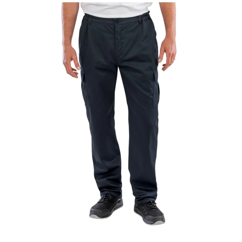Image of Result Result Men Plain Work Trousers in Navy Size: Medium Navy M Male 5063750325002