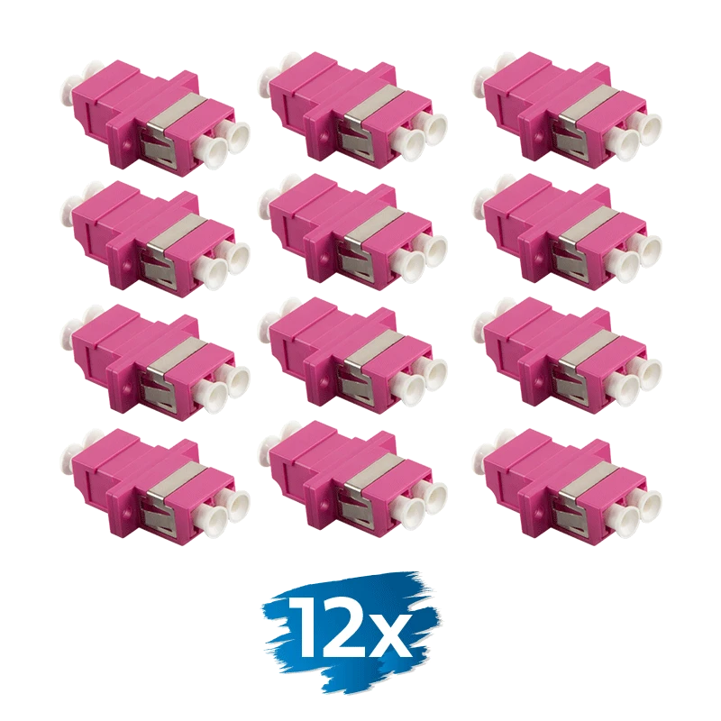 Image of LogiLink Fiber Adapter LC Duplex. 12 pieces. with flange. violet