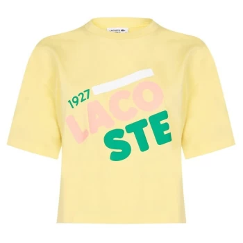 Image of Lacoste Summer Crop T Shirt - Yellow