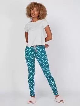 Image of Boux Avenue Goodnight Heart PJ Set - Grey Marl Mix, Grey, Size 10, Women