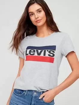 Image of Levis Sportswear Logo Perfect Tee - Grey, Size Xxs, Women