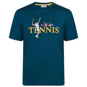 Image of Lacoste L!VE Tennis T Shirt - Blue