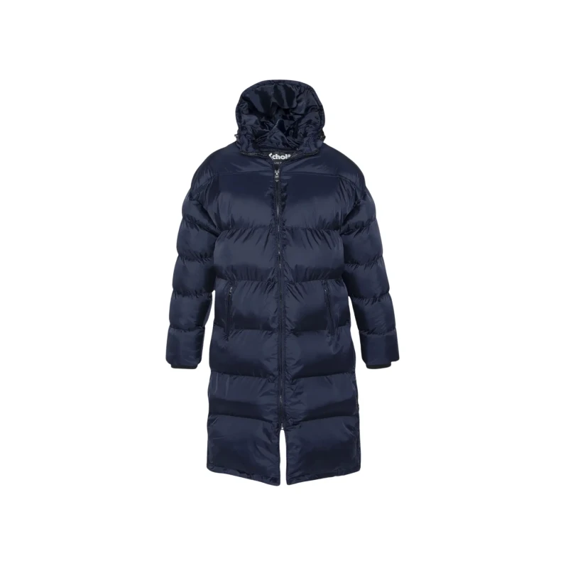 Image of Schott Long hooded down jacket Schott Bleu Unisex M