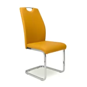 Image of Toledo Leather Effect Yellow Dining Chair