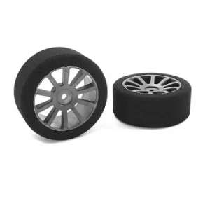Image of Corally Attack Foam Tires 1/10 Gp Touring 42 Shore 26Mm Front Carbon Rims 2Pcs