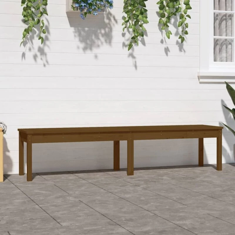 Image of VIDAXL 2-Seater Garden Bench Honey Brown 203.5x44x45cm Solid Wood Pine Vidaxl 8720845691455