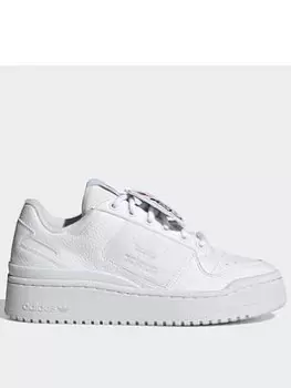 Image of adidas Originals Forum Bold Shoes, White/Black, Size 3.5, Women